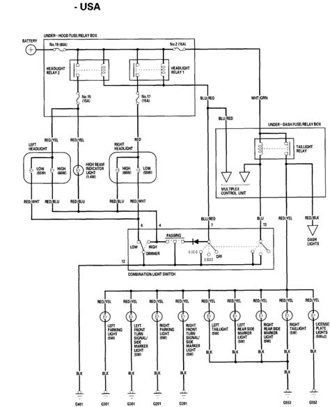 2002 honda civic wiring diagram headlights 
